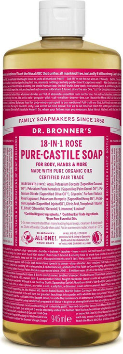 Dr Bronners Liquid Soap Roos 945ml