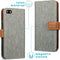iMoshion Hoesje Geschikt voor iPhone SE (2016) / 5 / 5s Hoesje Met Pasjeshouder - iMoshion Luxe Canvas Bookcase - Grijs
