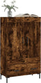 vidaXL - Hoge - kast - 69,5x31x115 - cm - bewerkt - hout - gerookt - eikenkleurig