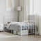 vidaXL - Bedframe - met - hoofd- - en - voeteneinde - metaal - wit - 90x190 - cm