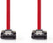 SATA Kabel - 1.5 Gbps - SATA 7-Pins Female - SATA 7-Pins Female - Vernikkeld - 0.50 m - Plat - PVC - Rood - Envelop