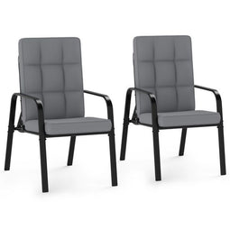 Coast Terrasstoelen - Verstelbaar - 5 standen - Grijs/Zwart (set van 2)