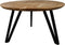 Tafel Fishbone Rond- ø100x76 - Naturel/zwart - Eiken/metaal