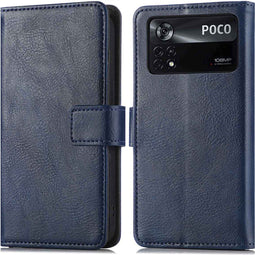 iMoshion Hoesje Geschikt voor Xiaomi Poco X4 Pro 5G Hoesje Met Pasjeshouder - iMoshion Luxe Bookcase - Donkerblauw