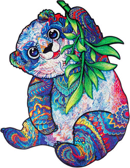 UNIDRAGON Houten Puzzel Voor Volwassenen Dier - Serieuze Panda - 700 stukjes - Royal Size 44x59 cm