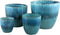 PTMD Norty Bloempotten - 44x44x42 cm - Keramiek - Blauw - Set van 4