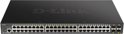 D-Link DGS-1250-52XMP/E - Managed Switch - 52 Poorten 48x PoE+ 370W - Zwart