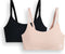 Adidas Scoop Lounge Bra - Bralette - 4 way stretch - Zwart/Peach (2PK)
