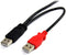 Startech USB2HABMY6 - USB 2.0 A naar Mini B Y-kabel - 1,8 m - Rood Zwart