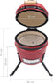 vidaXL Kamado barbecue 2-in-1 56 cm keramiek rood