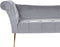 NANTILLY - Chaise longue - Lichtgrijs - Symmetrisch - Fluweel