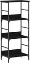 vidaXL - Boekenkast - Zwart - Eiken - 50x33x117,5 - cm - Geengineerd - Hout - en - Staal