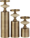 PTMD Nikolaos Brass Candleholder Travertine Round M