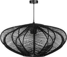 Mica Decorations Kanti Hanglamp - H20 x Ø41 cm - Gevlochten Metaal - Zwart