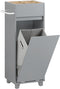 SoBuy BZR159-DG - Waskast - 4 open vakken en afneembare wasmand - Grijs