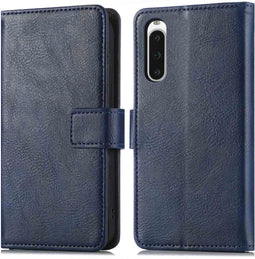 iMoshion Hoesje Geschikt voor Sony Xperia 10 V Hoesje Met Pasjeshouder - iMoshion Luxe Bookcase - Donkerblauw