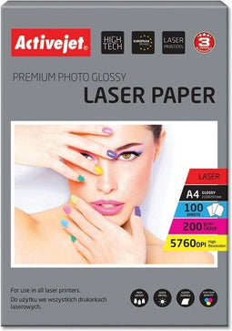 Activejet AP4-200G100L - Glanzend Fotopapier A4 - 100 Lakens 200 g/m² - Wit (100 stuks)