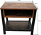 Nachtkastje bijzettafel Stoer - industrieel vintage - 55 cm hoog - zwart metaal bruin hout