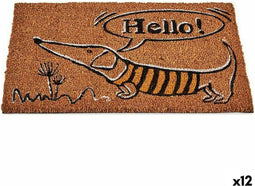 Deurmat Hond Natuurlijk Zwart Geel Kokosvezel (40 x 1,5 x 60 cm) (12 Stuks)