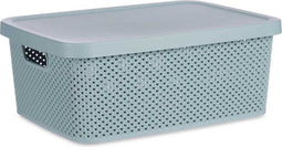 Opbergbak met Deksel Groen Plastic (28 x 15 x 39 cm)