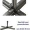 Ceruzo Parasolvoet Metaal - Kruisvoet Standaard - 80 x 80 cm - Geschikt voor buizen 28 tot 40 mm