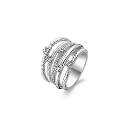 TI SENTO Ring 1863ZI - Zilveren dames ring - Gerhodineerd - Maat 54