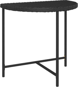 vidaXL - Tuintafel - 80x50x75 - cm - poly - rattan - zwart