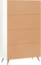 vidaXL - Hoge - kast - 69,5x31x115 - cm - bewerkt - hout - hoogglans - wit
