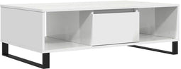 vidaXL - Salontafel - 104x60x35 - cm - bewerkt - hout - hoogglans - wit