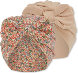Konges Slöjd Basic 2 pak Bambi bonnet - Jardin rouge - Maat 0-3 maand