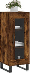 vidaXL - Dressoir - 34,5x34x90 - cm - bewerkt - hout - gerookt - eiken