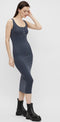 Pieces PCKITTE - Tank Midi Dress - Katoen met knoopjes - Zomerjurk - Maat XS