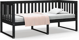 vidaXL - Slaapbank - 100x200 - cm - massief - grenenhout - zwart