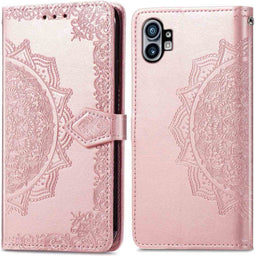 iMoshion Hoesje Geschikt voor Nothing Phone (1) Hoesje Met Pasjeshouder - iMoshion Mandala Bookcase - Rosé Goud