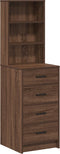 vidaXL - Hoge - kast - Bruin - Eikenhout - 40x41x135 - cm - Geengineerd - Hout