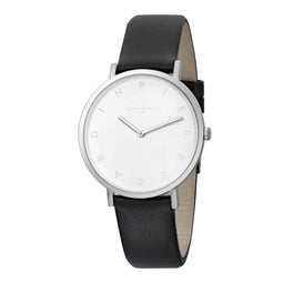 Pierre Cardin Belleville Tribute CBV.1001 Horloge - Leer - Zwart - Ø 39 mm