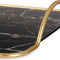 Dienblad Marmer Met handvatten Zwart Gouden Metaal Glas (35 x 4,5 x 20 cm)