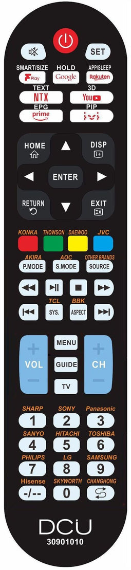 DCU Advance Tecnologic 30901010 - Afstandsbediening - Drukknoppen - Zwart