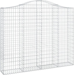 vidaXL - Schanskorf - gewelfd - 200x30x160/180 - cm - gegalvaniseerd - ijzer