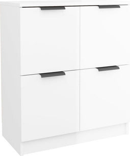 vidaXL - Dressoir - 60x30x70 - cm - bewerkt - hout - hoogglans - wit