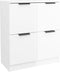 vidaXL - Dressoir - 60x30x70 - cm - bewerkt - hout - hoogglans - wit