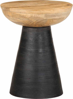 vidaXL - Bijzettafel - Ø37x45 - cm - massief - mangohout - zwart