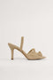 NA-KD Ruffled - Sandalen met hak - Slingback ontwerp met ruche details - Beige - Maat 40