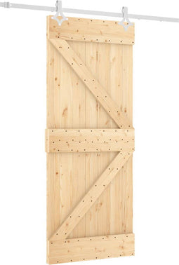 vidaXL - Schuifdeur - met - beslag - 85x210 - cm - massief - grenenhout