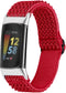 imoshion Elastisch nylon bandje - Geschikt voor Fitbit Charge 6, Charge 5 - Rood - One Size