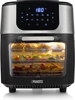 Princess 182075 - Heteluchtfriteuse - 11 liter - 1800 Watt - 10 programma's - RVS/Zwart