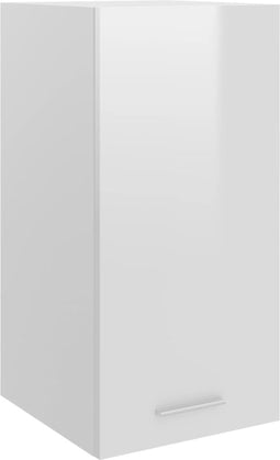 vidaXL - Hangkast - 29,5x31x60 - cm - bewerkt - hout - hoogglans - wit
