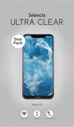 Selencia Screenprotector Geschikt voor Nokia 8.1 - Selencia Duo Pack Ultra Clear Screenprotector smartphone