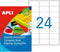 Stickers/Etiketten Apli Geel 64 X 33,9 Mm