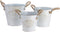 Plantenbakkenset Decoris Touw Met handvatten Metaal Wit (3 Onderdelen)
